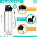 Mifoci 72 Pcs Plastic Water Bottles Bulk 17 oz, Clear,Black