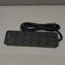 20 Outlet Power Strip with USB C,6Ft Extension Cord with Multiple Outlets, 2700 Joules Surge Protector,1875W/15A, ETL Listed for Home Office Dorm Gaming