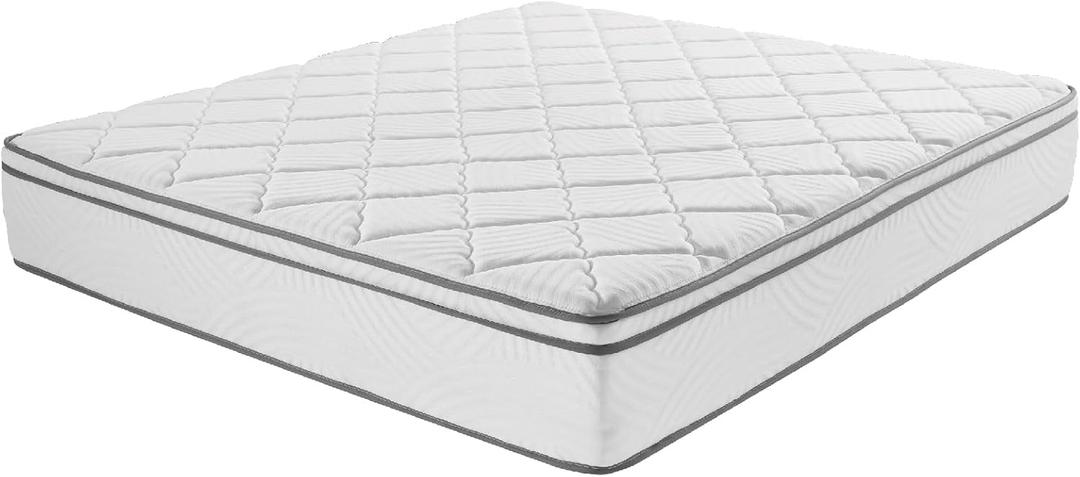 Novilla 10 inch Queen Size Mattress, Hybrid Mattress Queen Size with Comfortable Foam & Individually Pocket Spring, Mattresses in a Box for Back Pain Relief & Support, Certipur-Us Certified (White)