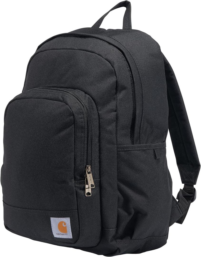 Carhartt 25L Classic Laptop Backpack, Durable Water-Resistant Pack W/ 15" Laptop Sleeve and Multiple Organizational Compartments, Black (One Size)