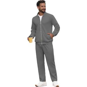 Mens 2 Piece Sweatsuits for Men Full Zip Casual Track Suits Athletic Jogging Suit Sets Sport Sweat Suit, 2XL