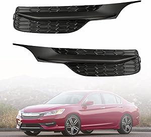 2-Pack Front Bumper Fog Light Cover Driver and Passenger Side Replacement for Accord 2016-2017
