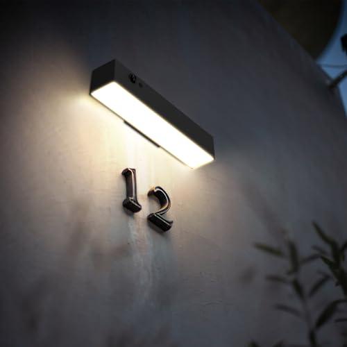Solar Outdoor Lights, Solar Light with Motion Sensor for House Sign, IP44 Waterproof 1000LM 4000K Modern-Luxury Style Non-wiring Anti-glare Wall Sconces for Post, Front Door, Yard, Garage, Garden