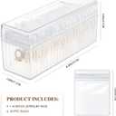HOMEHIVE Acrylic Jewelry Box Organizer, Clear Jewelry Organizer and Storage with 20 Portable Anti Tarnish Jewelry bags, Travel Jewelry Case for Earrings/Rings/Necklaces Gifts for Women Girls, Clear