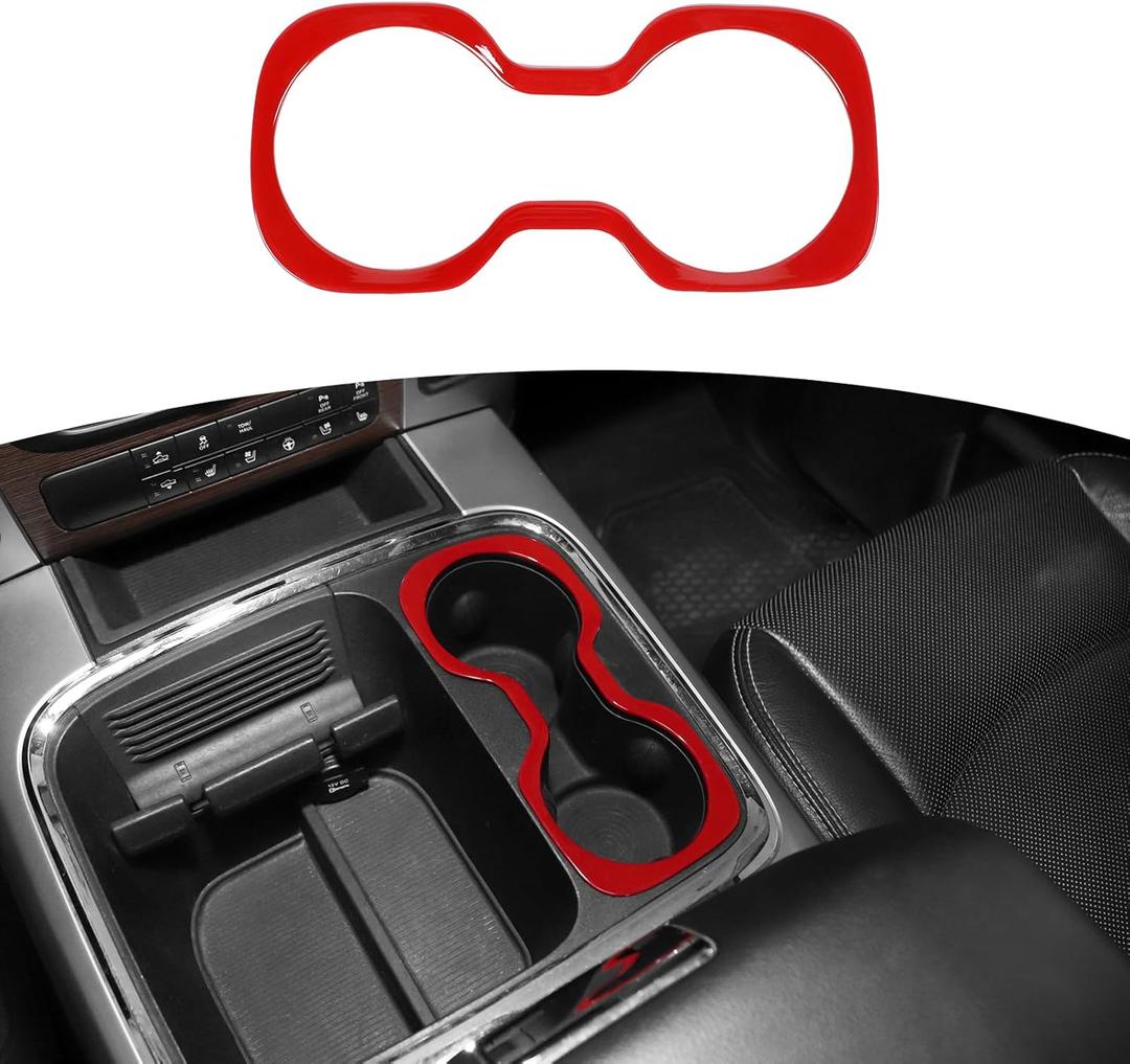 RT-TCZ for RAM Cup Holder Trim Cover Frame Red for Dodge RAM 2012 2013 2014 2015 2016 2017 Red Interior Accessories