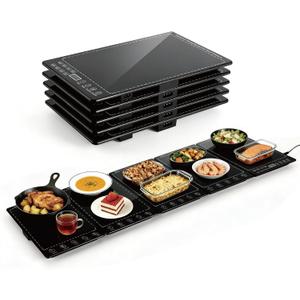 Electric Warming Tray 41"x 15" Long Warming Mat for Food with 10 Temp & 12H Timer 5-in-1 Modular Food Warmers for Parties Buffet, Food Warmer for Mothers Day Kitchen Gifts for Mom Hosts