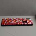 UBOTIE Colorful Computer Wireless Keyboard Mouse Combos, Typewriter Flexible Keys Office Full-Sized Keyboard, 2.4GHz Dropout-Free Connection and Optical Mouse (Black-Colorful)