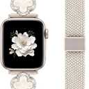 Braided Magnetic Band Compatible with Apple Watch Bands 38/40/41/42/44/45/46/49mm Women Men, Stretchy Elastic Nylon Fabric Woven Strap for iWatch Series 11 10 9 8 7 6 5 4 SE/Ultra 3 2 1