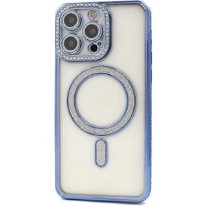 MagSafe Compatible Case Metallic Color Rhinestone Glitter Case for iPhone 16ProMax Glitter, Blue