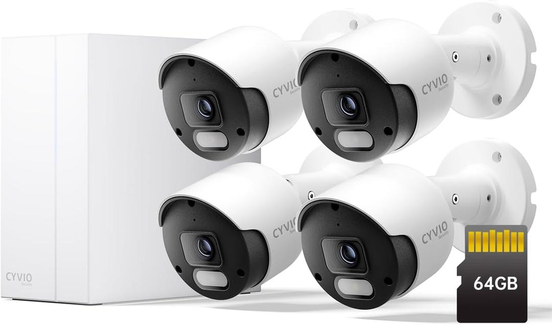 4K/8MP PoE Security Camera System, Metal Housing, Expandable Storage