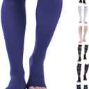Doc Miller Open Toe Compression Socks for Women & Men 30-40 mmHg Knee High, Toeless Design for Circulation Support, Swelling Relief, Varicose Veins, Breathable Fit for Travel, Work, Daily Wear, 1 Pair
