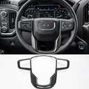 ZiWen New Gloss Black Steering Wheel Cover Trim for GMC Sierra 1500 2500HD 3500HD 2020 2021 2022 2023 2024 2025 Yukon XL 2021 2022 2023 2024 2025 (Gloss Black)