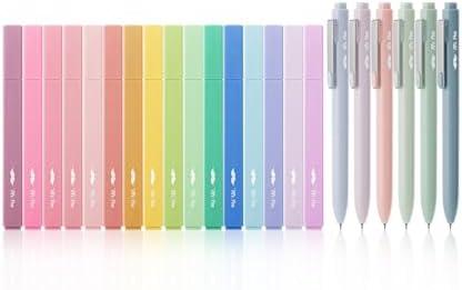 Mr. Pen- Aesthetic Highlighters and Gel Pens, 22 Pack, Assorted Colors Bible Highlighters No Bleed, Black Ink Gel Pens, Cute Highlighter Pens, No Bleed Highlighters for Bibles, Aesthetic Gel Pens (3 pens missing)