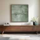 Framed Sage Green Abstract Wall Art, Modern Canvas Prints Artwork for Walls, Square Minimalist All Green Abstract Pictures for Living Room, Hallway, Fireplace, Bedroom, Home Office Wall Decor 30x30 In