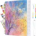 Ospelelf 2026 2027 Planner Weekly and Monthly Calendar Spiral Bound, A4 Office Supplies For Women & Men, 18 Months PVC Cover Life Planners with Stickers Polka Dots