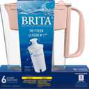 Water Filter Pitcher 6-Cup Capacity, BPA-Free, Replaces 1,800 Plastic Water Bottles a Year, Lasts Two Months, Includes 1 Filter, Small - Pink