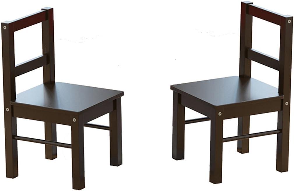 UTEX Child's Wooden Chair Pair for Play or Activity, Set of 2, Espresso, 11.8D x 11W x 21H in
