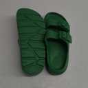 FUNKYMONKEY Women's Comfort Slides Double Buckle Adjustable Plastics Flat Sandals Size 7