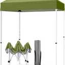 EAGLE PEAK 5x5 Pop Up Canopy Tent Instant Outdoor Canopy Easy Set-up Straight Leg Folding Shelter, Grass Green