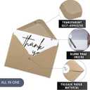 Layneria 100 Bulk Thank You Cards with Kraft Envelopes and stickers - 4 Minimalistic Designs Blank Thank You Notes with Envelopes for business Wedding Bridal Gift Baby Shower Business Graduation