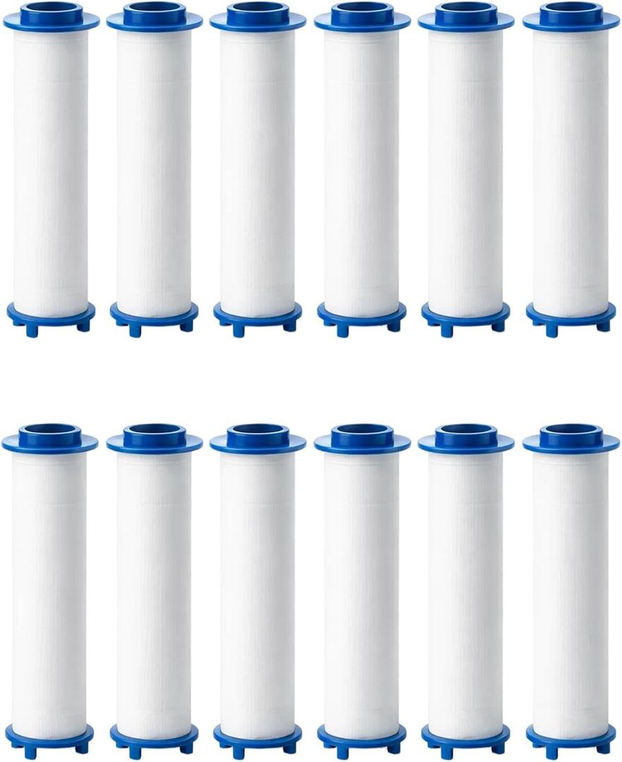 12 PCS Ion Drops Shower Head Filters, 3.3Inch Filtered Shower Head Replacements, Universal Fit for Most Showerheads, Showerhead with Filter for Detachable