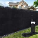 180GSM 5ft x 25ft Fence Privacy Screen Heavy Duty Fence Cover Garden Wall Backyard Black