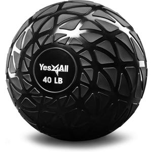 Yes4All Slam Balls, 10-40lb Weighted Ball Weight, Durable PVC Sand Filled Workout Dynamic Slam Ball for Core Strengthen