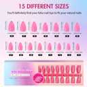 SXVME Hot Pink Soft Gel Nail Tips Medium Almond Pre-colored Gel Tips Medium Press on Nails Pre Applied Tip Primer Natural Acrylic Fake Nails Extensions for DIY Nail,300Pcs