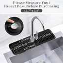 PoYang 17.7 Inch Faucet Mat for Kitchen Sink Splash Guard Behind Faucet, Sink Protectors for Kitchen Sink Faucet Mat Splash Guard for Kitchen Sink Area, Long Silicone Faucet Guard Draining Mat, Black