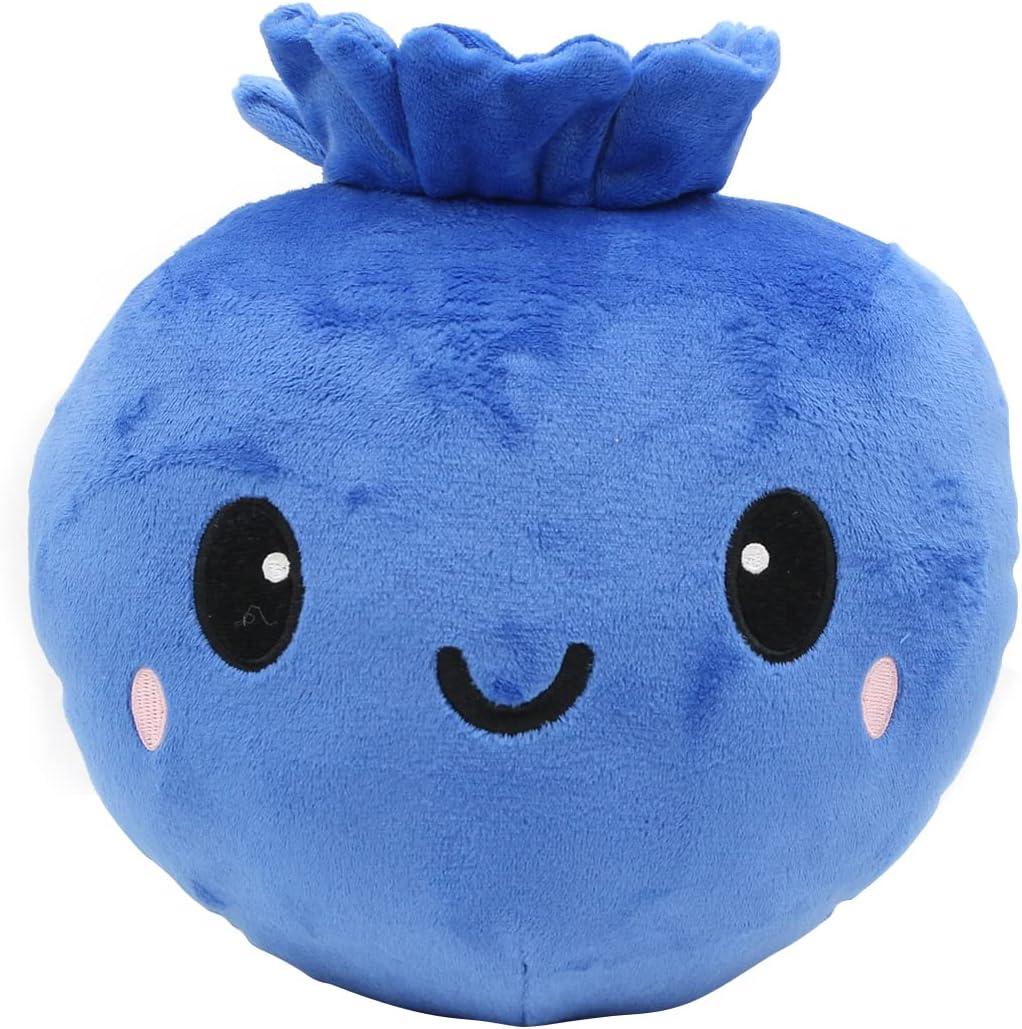 7.8inch Blueberry Plush Toy Soft Stuffed Berry Doll Smiling Fruit Plushies Educational Toy