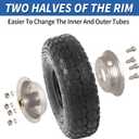 GICOOL 4.10/3.50-4" Tire and Wheel, 10" Pneumatic Tire, with 2.25" Offset Hub, 5/8" Axle Bore Hole, Sealed Bearings, for Hand Truck Trolley Dolly Garden Wagon Cart Wheel Replacement, 2 Pack