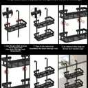 Over Door Shower Caddy, Black Rustproof Bathroom Organizer, 2-Tier Storage Rack, 11.81x5.31 Inch Shelves, No Drilling Required