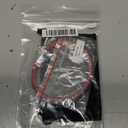 Amazon Essentials Men's Leather Sterling Silver Bracelet (Red)