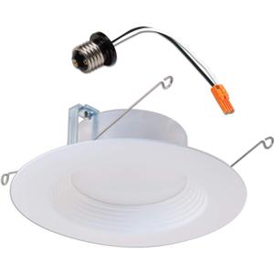 Halo 5 inch and 6 inch Integrated LED Recessed Retrofit Downlight Trim, 90 CRI, Title 20 Compliant, 3000K Soft White Recessed Light