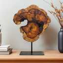 Natural Live Edge Wood Sculptures Home Decor, Irregular Abstract Jujube Tree Root Wooden Statues for Table Top Decor, Decorative Root Carving Ornament (Medium)