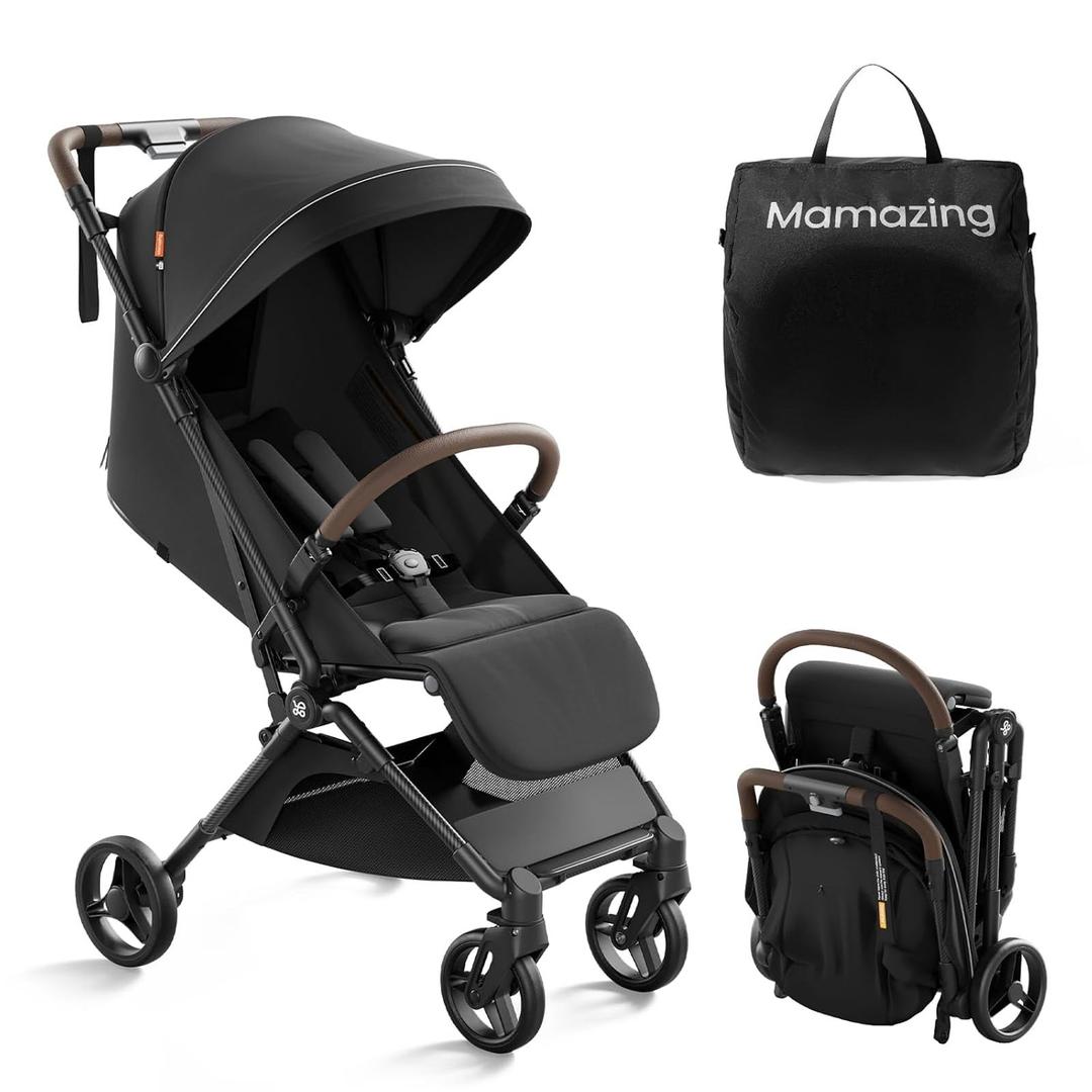 Mamazing Ultra Air Lightweight Baby Travel Stroller with Carbon Fiber Frame Compact & Airplane-Friendly, One-Handed Fold, 11.6 lbs, UPF50+ Canopy, Under-Seat Basket, Perfect for Toddler Travel, Jet