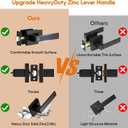 Door Handles Interior, Door Knobs Interior, Black Door Handle with Reversible Lever, Keyed Alike Door Lock Sets for Bedroom, 5 Packs Heavy Duty Door Lock Sets, Matte Black