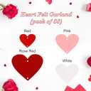 Auihiay 88Pcs Hearts Felt Garland Party Decoration Kit - NO DIY Romantic Decoration Kit, 4 Pack Heart Garland for Hanging Party Room Decorations, Heart Garlands Banner for Wedding, Mother's Day Decor