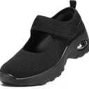 STQ Womens Walking Shoes Non Slip Orthopedic Shoes Adjustable Mary Jane Shoes, 7.5
