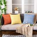 MIULEE Outdoor Waterproof Throw Pillow Covers Decorative Farmhouse Water Resistant Cushion Covers for Tent Patio Garden Couch Sofa Pack of 2, 16x16 Inch Orange