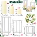 Hushee 15 Set 45 Pcs Wooden Wedding Lantern Centerpiece Wooden Candle Lantern Set Rustic Holder for Wedding Table Decoration Farmhouse for Christmas Party(White)
