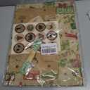 2 x Layninder Christmas Wrapping Paper, 8 Sheets Vintage Kraft Wrapping Paper w/Tags Stickers Rope, Xmas Paper w/Santa Reindeer Merry Christmas, Gift Paper for Holiday (27.6x19.7in, Folded)