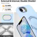 DUEDUE for iPhone 17E/16E Case Magnetic with Ring Stand[Compatible with Magsafe], Full Protective Cover Slim Shockproof Kickstand Phone Case for iPhone 17E/16E 6.1", Light Blue