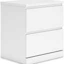 Signature Design by Ashley Onita Contemporary 2 Drawer Nightstand, 21.75" Tall, White