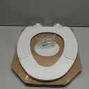 Mayfair Linden Slow Close Toilet Seat, Non Slip Heavy Duty Wood, Easy Install, Elongated, White