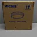 LED Flush Mount Ceiling Light, 12 inch 15W 1100 Lumens Close to Ceiling Light Fixtures, 3000K Warm White, Gold Finish with White Glass Shade, ETL Listed for Kitchen, Hallway, Bedroom