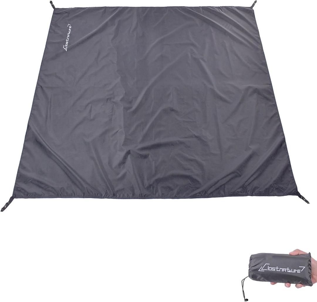 Clostnature Tent Footprint - Waterproof Camping Tarp, Heavy Duty Tent Floor Saver, Ultralight Ground Sheet Mat for Hiking, Backpacking, Hammock, Beach - Storage Bag Included 82.8'' x 55.2'', Gray