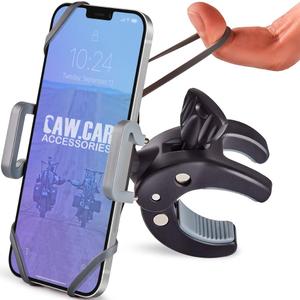 CAW.CAR Accessories Metal Bike & Motorcycle Phone Mount - The Only Unbreakable Handlebar Holder for iPhone, Samsung or Any Other Smartphone. +100 to Safeness & Comfort, Heavy-Duty Metal Mount