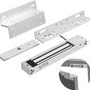 Lnrueg Electromagnetic Lock with ZL Brackets, Waterproof Electric Magnetic Door Lock with 600lbs Holding Force for Inswinging Door, 12VDC Fail Safe Gate Lock for Access Control System, (no)