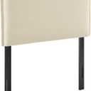 Modway Camille Twin Size Upholstered Linen Blend Headboard with Removable Slipcover – in Linen - Padded Pillow Style Headboard with Adjustable Mounting for Twin Beds